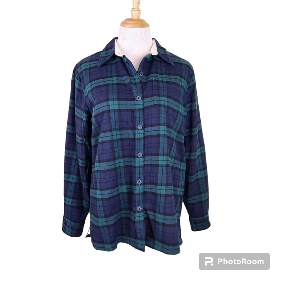 Women's LLBean Lined Flannel Shirt - Picture 1 of 6